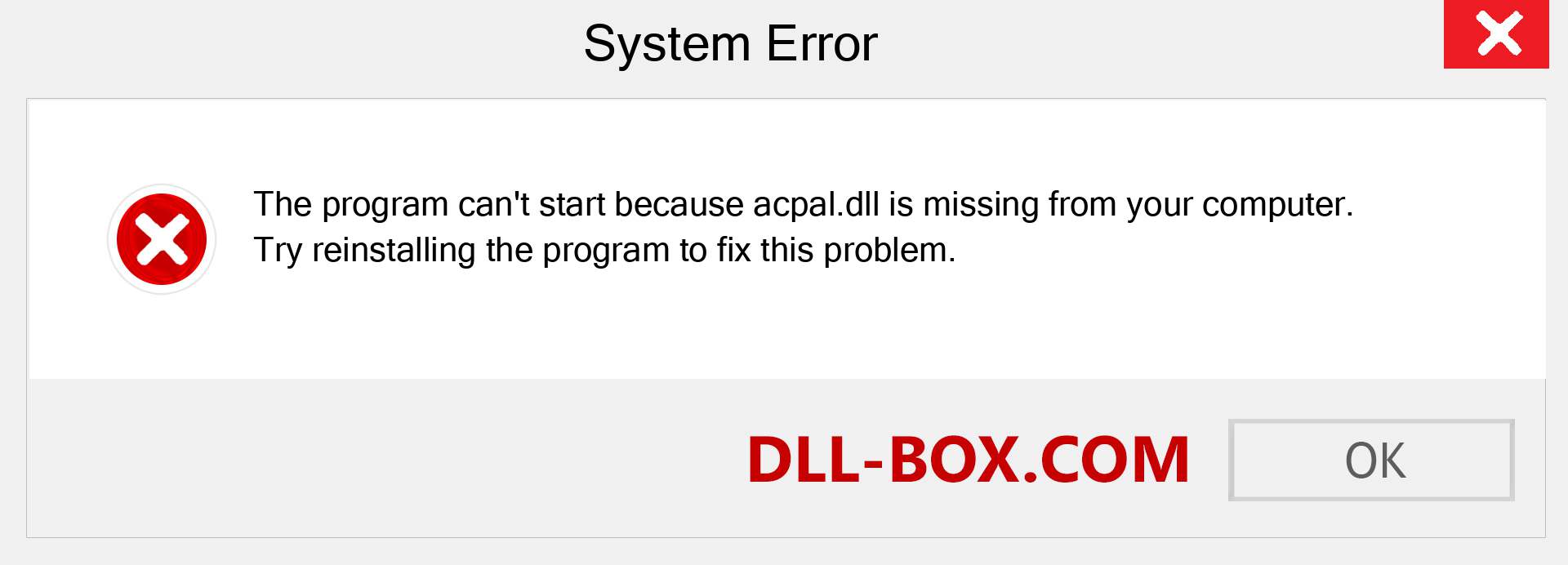  acpal.dll file is missing?. Download for Windows 7, 8, 10 - Fix  acpal dll Missing Error on Windows, photos, images